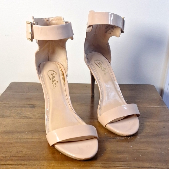 Candie's Nude Heeled Sandals Size 6.5 - Picture 2 of 7